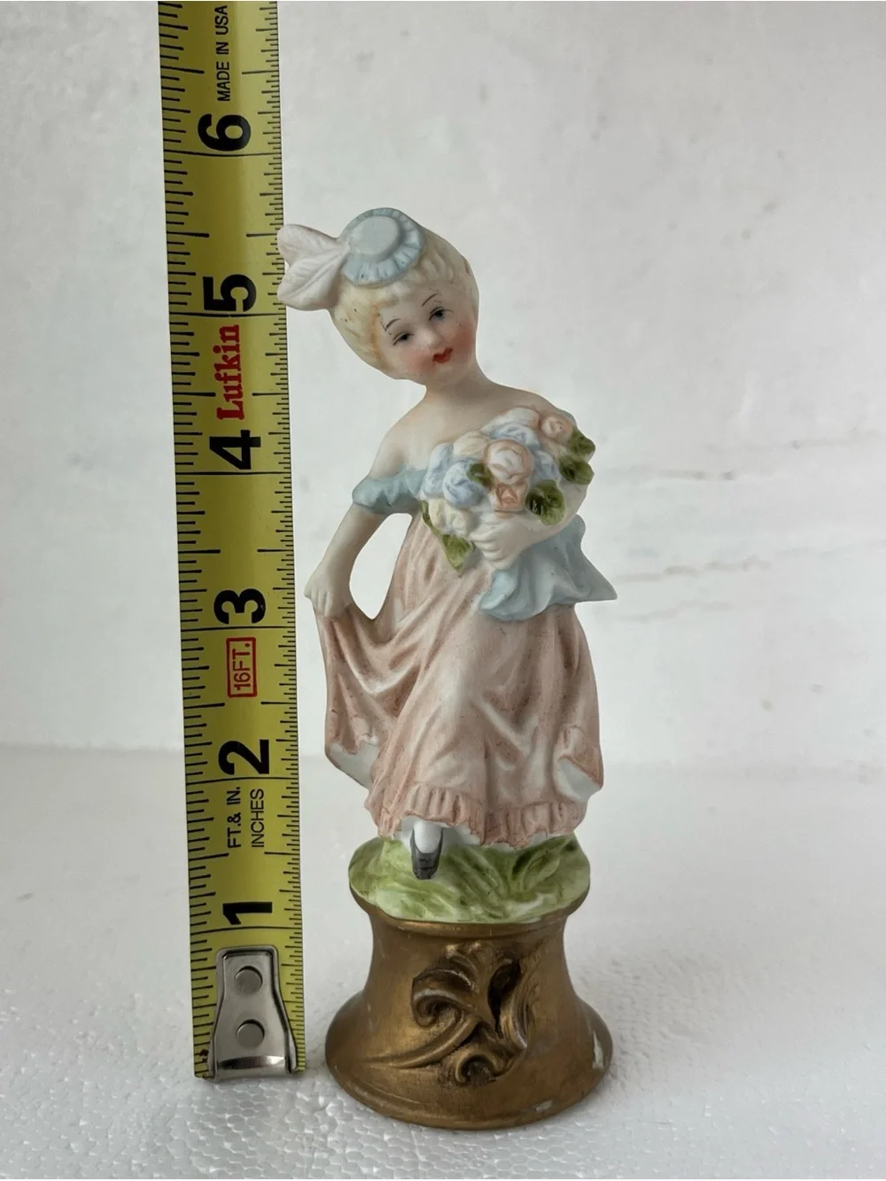 VTG Ardalt Lenwile China Porcelain Japan Girl Flower Bouquet Figurine #7858